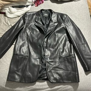 Zara Leather Blazer